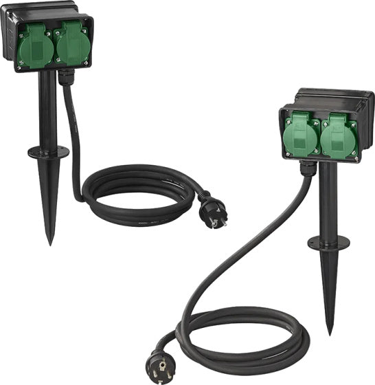 Proplus Tuincontactdoos Schuko 4-voudig 2 meter 3x1,5mm² zwart