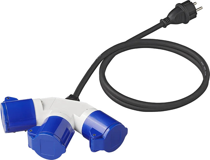 Proplus Verloopkabel Schuko CEE 3-voudig 150 cm 3x2,5mm² blauw