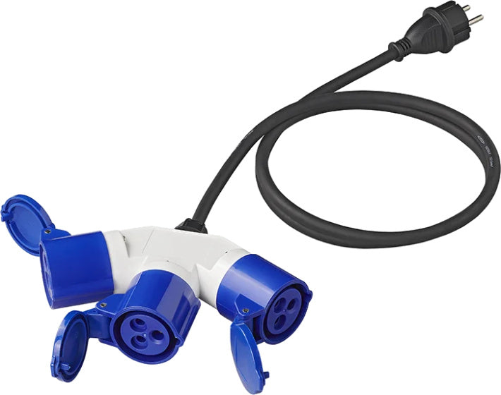 Proplus Verloopkabel Schuko CEE 3-voudig 150 cm 3x2,5mm² blauw
