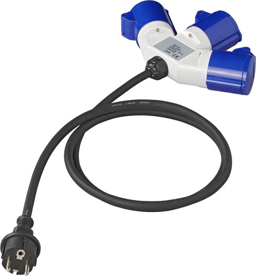 Proplus Verloopkabel Schuko CEE 3-voudig 150 cm 3x2,5mm² blauw