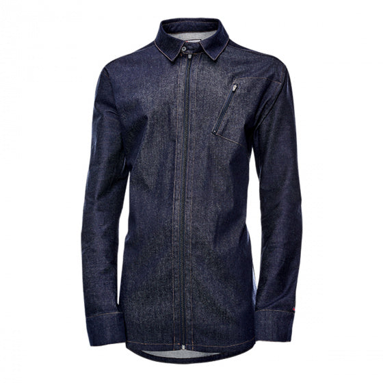 blouse P-Aight Trecton spijkerstof blauw maat S