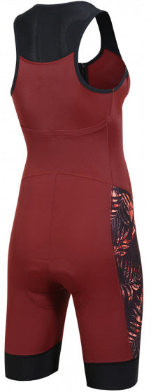 fietsbroek P-Bella Flower dames polyamide rood mt 38