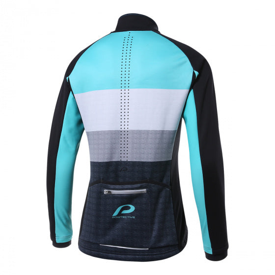 fietsjack dames polyester zwart/blauw maat 40