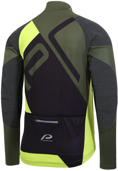 fietsjack P-Stain heren polyester zwart/groen mt S