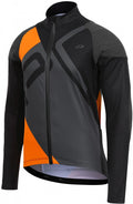 fietsjack P-Stain heren polyester zwart/oranje mt L