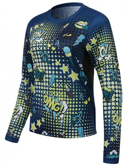 fietsshirt P-Bang dames polyester donkerblauw maat 46