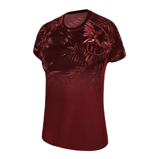 fietsshirt P-Greenthumb dames polyester donkerrood maat 40