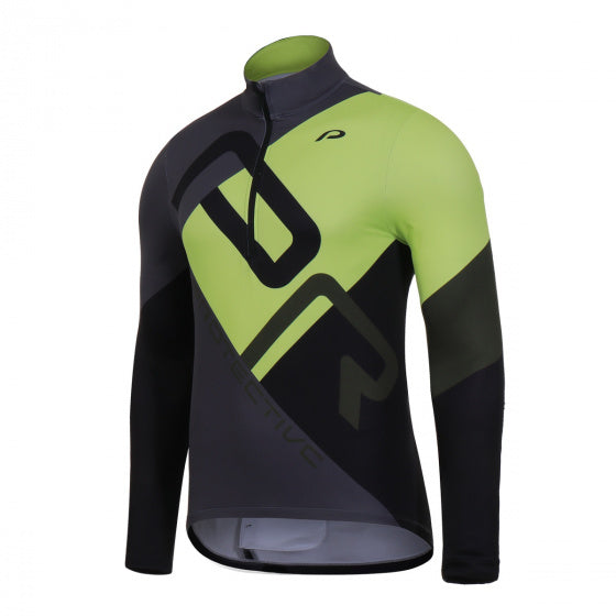 fietsshirt P-Henry Lee heren polyester antraciet/geel mt 3XL
