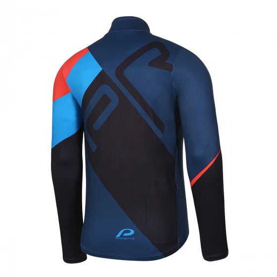 fietsshirt P-Henry Lee heren polyester blauw/rood mt XXL