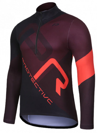 fietsshirt P-Henry Lee heren polyester bordeaux mt S