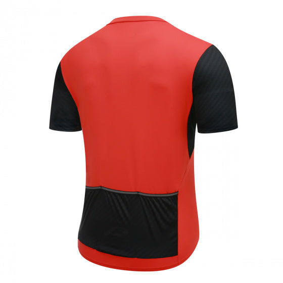 fietsshirt P-Move heren polyester rood/zwart maat M