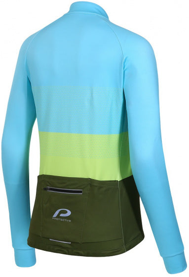 fietsshirt P-Ride Day dames polyester blauw/groen mt 42