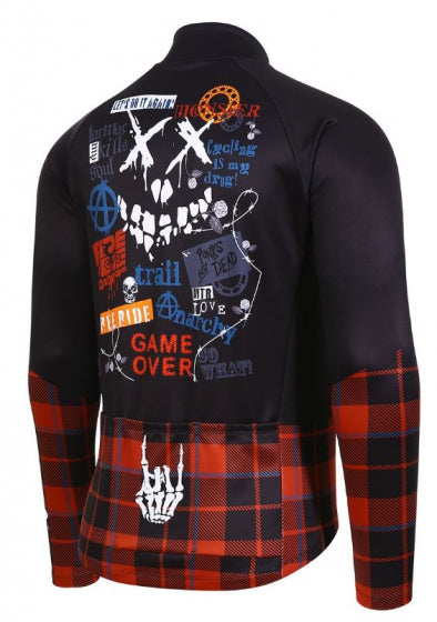fietsshirt P-Rude heren polyester zwart/rood maat S