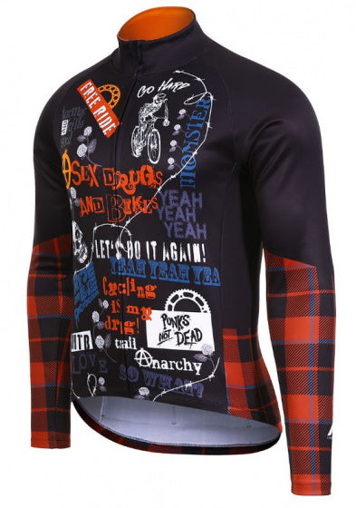 fietsshirt P-Rude heren polyester zwart/rood maat M