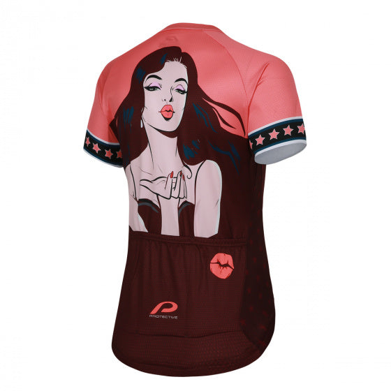 fietsshirt P-Sweet Jane dames polyester rood mt 44