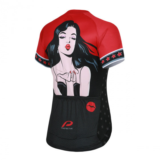 fietsshirt P-Sweet Jane dames polyester zwart maat 46