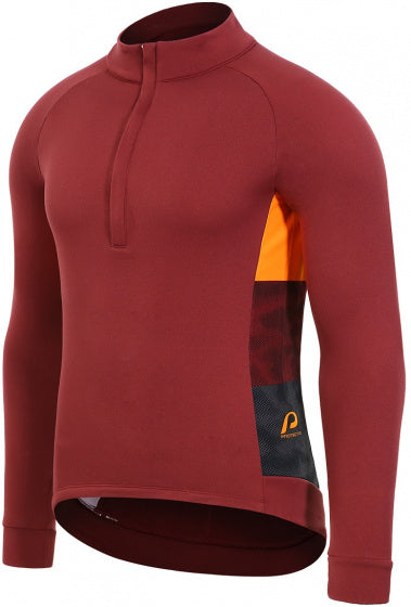 longsleeve P-Cruising heren polyester donkerrood maat M