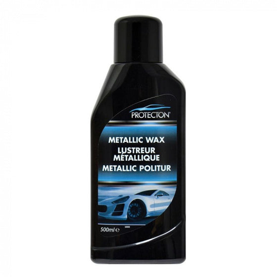 Protecton metallic wax – geeft langdurige bescherming – voor alle soorten metallic lak – voor auto, caravan, camper, motor of boot - vernieuwt de glans - versterkt de kleur - 500ml