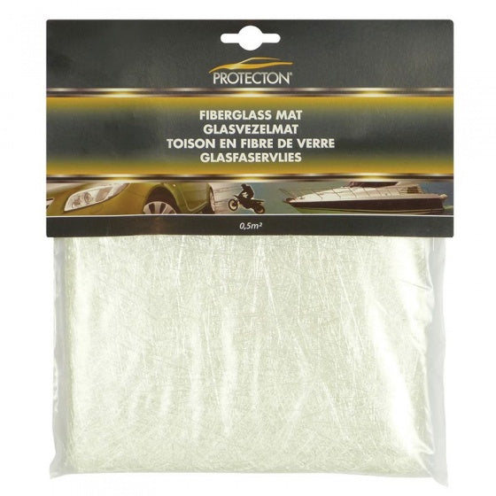 Protecton glasvezelmat - voor herstellen van grote gaten scheuren - voor auto, boot, caravan en surfplank – moet gebruikt worden met polyesterhars verharder - afmeting 40x127cm (0,5m²)