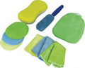 Protecton microvezelset - 9-delig - voor het reinigen van de auto, camper of caravan - 3 microvezeldoeken - 3 polijstpads - spons 2 in 1 - washandschoen - velgenborstel