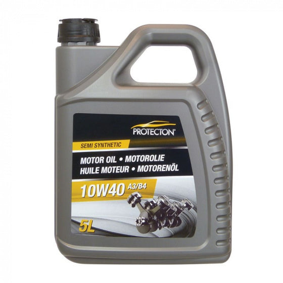 Protecton motorolie 10w-40 a3 b4 – semisynthetische - brandstof besparend - voor benzine-, lpg- dieselmotoren – sterke weerstand tegen oxidatie - veilige smeerfilm bij hoge temperaturen - 5 liter