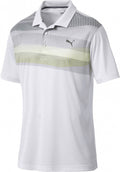 golfpolo Refraction heren polyester wit/geel/grijs mt S