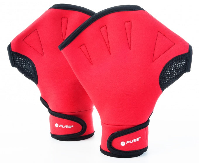 zwemhandschoenen unisex rood maat L