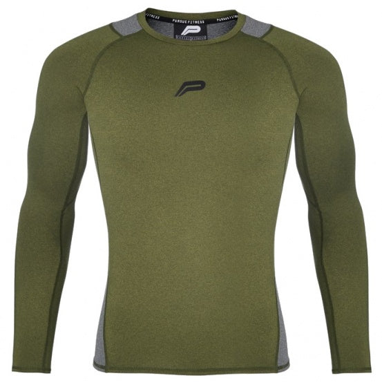 compressieshirt lange mouwen kaki heren maat M