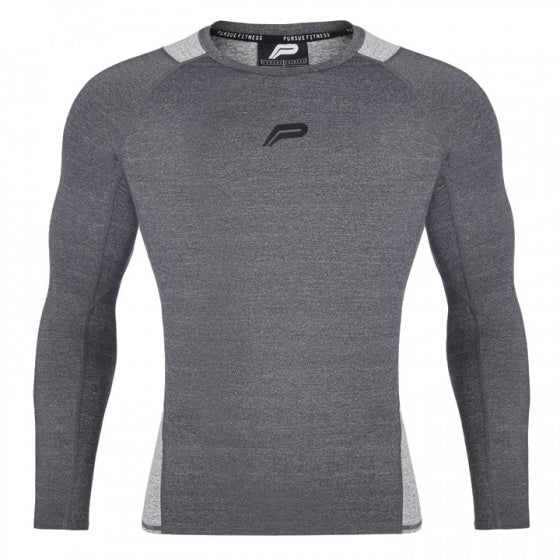 compressieshirt lange mouwen lichtgrijs heren maat XL