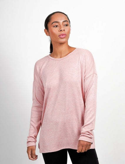 cross back sweater roze maat M