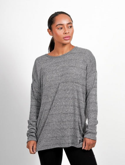 Pursue fitness Cross back sweater zwart/grijs maat L