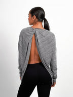 Pursue fitness Cross back sweater zwart/grijs maat L