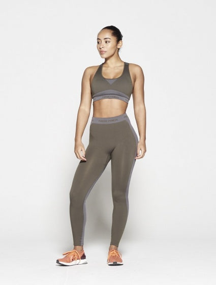 seamless sportbeha dames kaki maat S