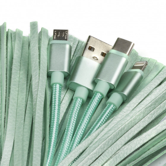 Pusheen 3-in-1 USB-oplaadkabel Tassel groen