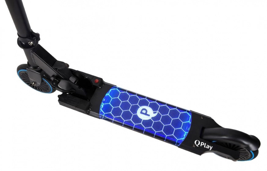 Qplay Mini step alu opvouwbaar blauw met led verlichting