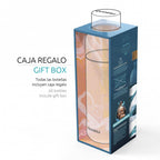 drinkfles Flow Palm Leaves glas 660 ml turquoise