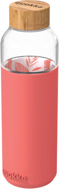 drinkfles Flow Pink Botanical glas 660 ml zalmroze