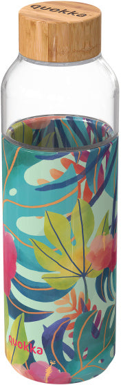 drinkfles Flow Tropical glas 660 ml blauwgroen