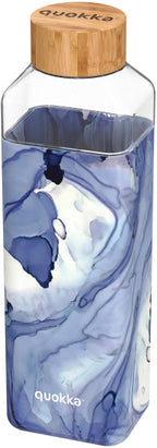 drinkfles Storm Liquid glas 700 ml blauw/wit
