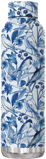 thermosfles Solid Porcelain Sparrow RVS 630 ml blauw/wit