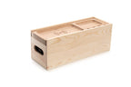 wijnkist met draadloze oplader 34,4 cm hout bruin