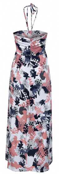 jurk Santana dames viscose wit/roze/zwart maat XS