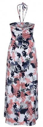 jurk Santana dames viscose wit/roze/zwart maat L