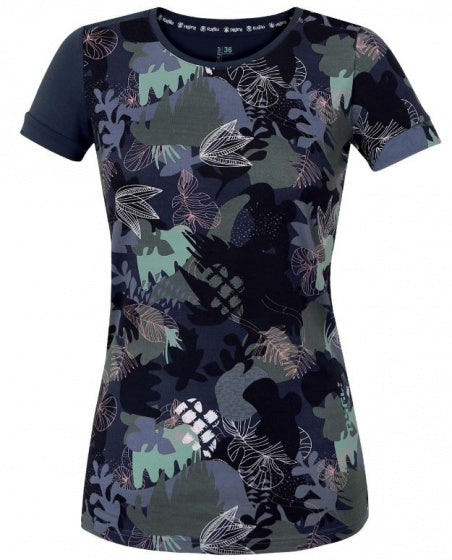sportshirt Karin dames viscose/elastaan zwart/groen mt 34
