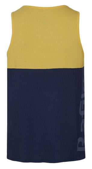 tanktop Attempt heren modal/katoen geel/blauw maat XXL