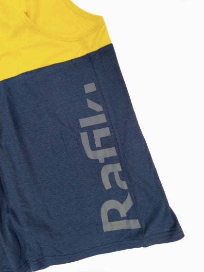 tanktop Attempt heren modal/katoen geel/blauw maat S