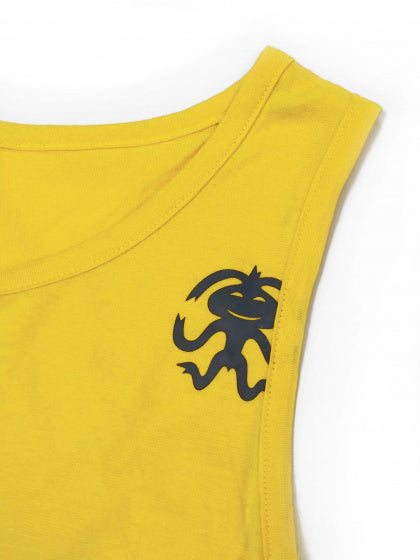 tanktop Attempt heren modal/katoen geel/blauw maat S