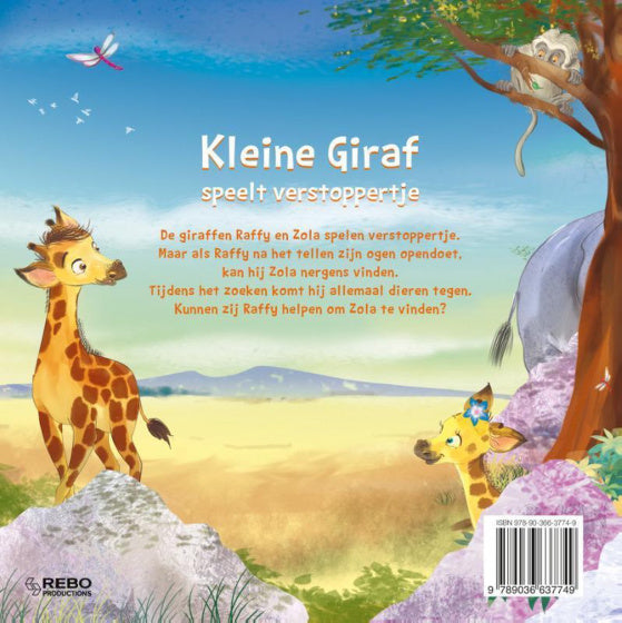 Rebo publishers kleine giraf speelt verstoppertje