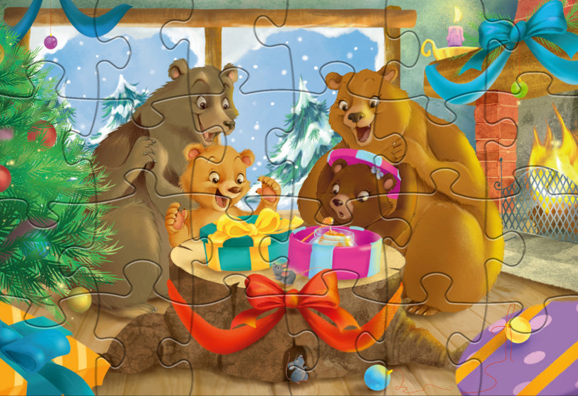 Rebo christmas bears - puzzel 2 x 24 st