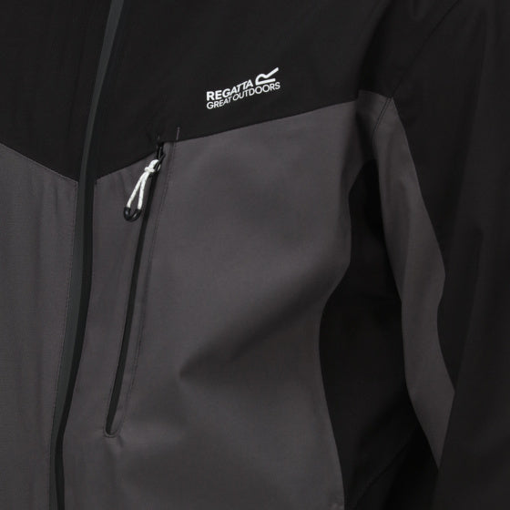 Birchdale outdoorjack heren donkergrijs/zwart maat M